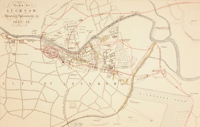 Plan of Lucknow, 1883 by English School